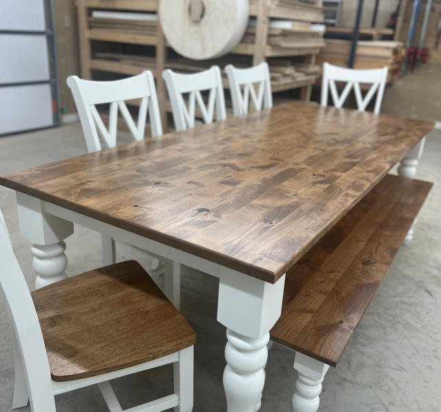 Custom built chairs for a table we designed and built