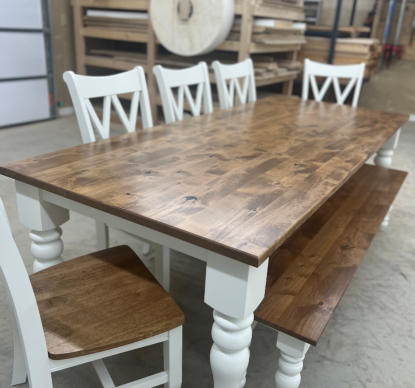 Custom built chairs for a table we designed and built